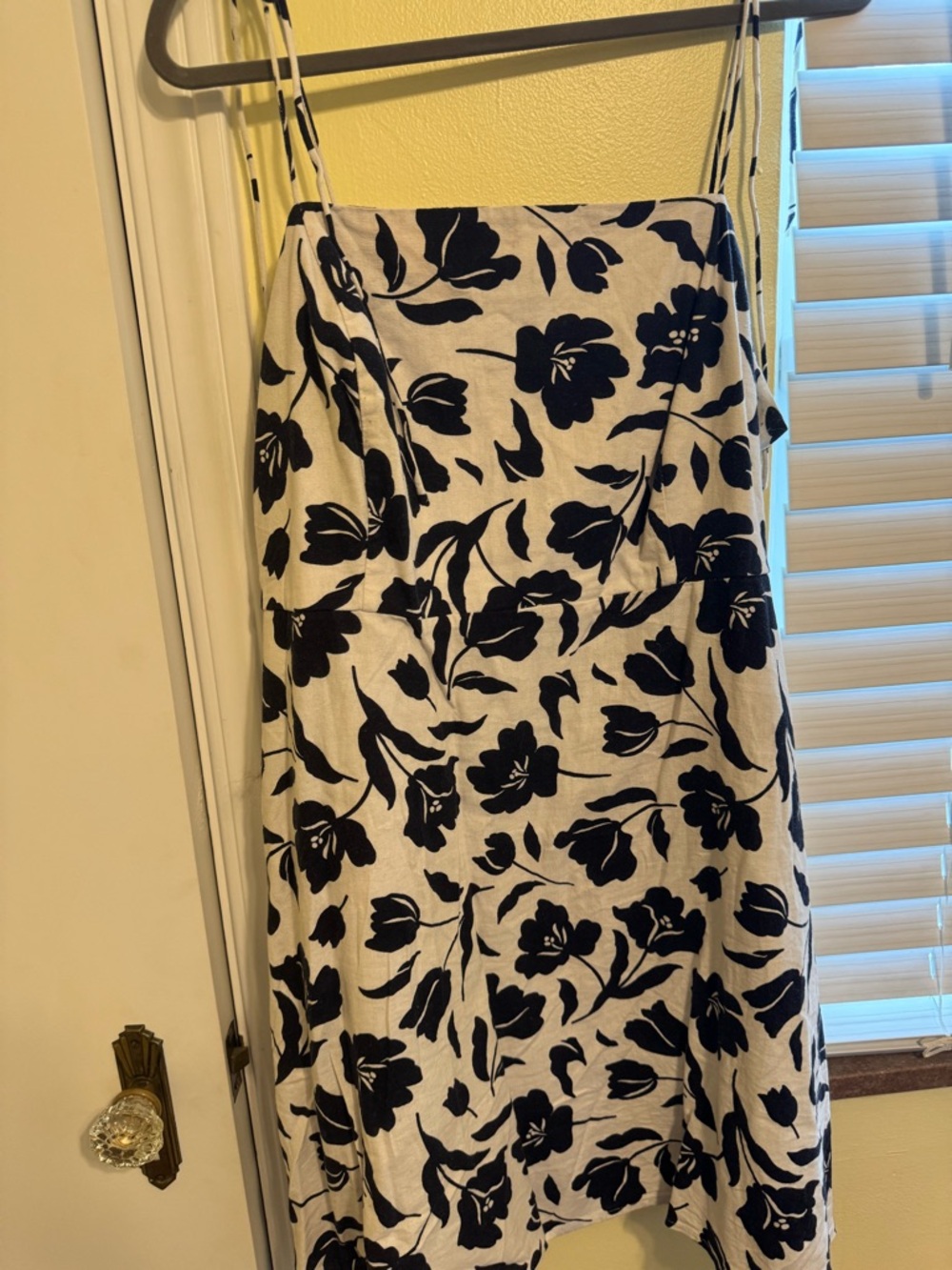 Old Navy White Sundress with Navy Floral Print